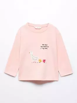 Футболка с пайетками и надписью Baby Pato Mango, розовый