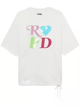 Футболка с пайетками izzue, белый