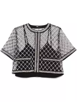 Футболка с пайетками Maje, черный