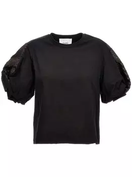 Футболка с пайетками Nude, черный