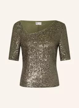 Футболка с пайетками V By Vera Mont, зеленый