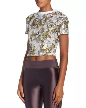 Футболка с пайетками Versace Jeans Couture, белый