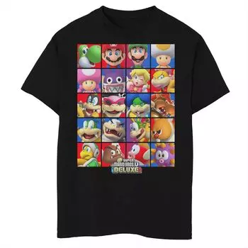 Футболка с панелью выбора персонажа Nintendo Super Mario Bros U Deluxe для мальчиков 8–20 лет Licensed Character