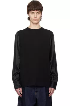 Футболка с панелями Dries Van Noten, черный