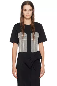 Футболка с панелями на груди Simone Rocha, мультиколор