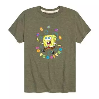 Футболка с пасхальным рисунком SpongeBob So Eggcited для мальчиков 8–20 лет Licensed Character, зеленый
