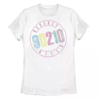 Футболка с пастельным логотипом Juniors' Beverly Hills 90210 Licensed Character, белый