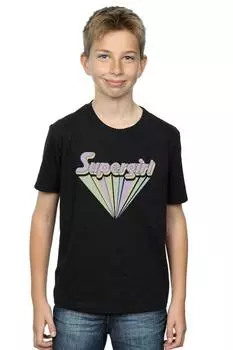 Футболка с пастельным логотипом Supergirl DC Comics, черный