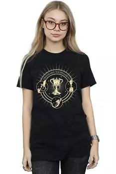 Футболка с печатью трех волшебников Harry Potter, черный