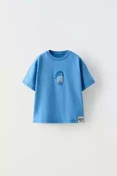 Футболка с персонажем inside out disney ZARA, синий