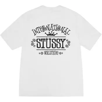 Футболка с пигментным окрашиванием по всему миру Stussy, черный
