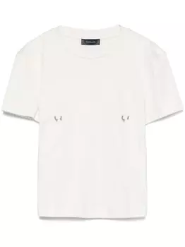 Футболка с пирсингом Mugler, белый