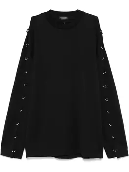 Футболка с пирсингом Mugler, черный