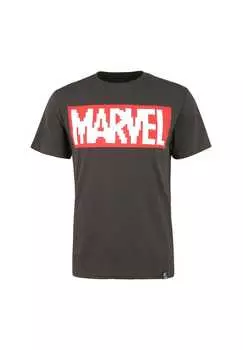 Футболка с пиксельным логотипом Marvel и крутым принтом Marvel Re:Covered, черный