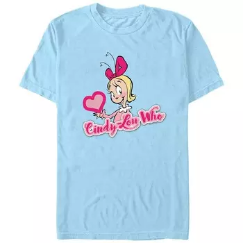 Футболка с плакатом Big & Tall Dr. Seuss Grinch Cindy-Lou Who Licensed Character, цвет Light Blue