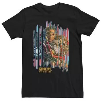 Футболка с плакатом Big & Tall Marvel Wakanda Forever Ironheart Riri Williams Licensed Character, черный