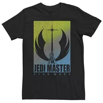 Футболка с плакатом Big & Tall Star Wars Jedi Master Licensed Character, черный