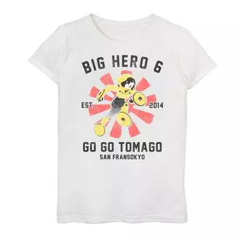 Футболка с плакатом Disney's Big Hero 6 для девочек 7–16 лет Go Go Tomago Licensed Character