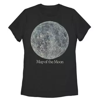 Футболка с плакатом для юниоров «Карта Луны», черный