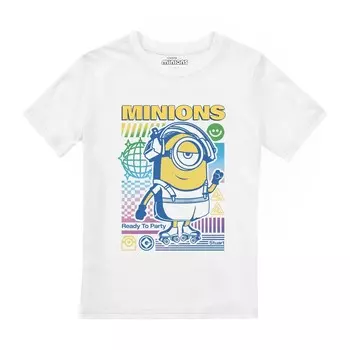 Футболка с плакатом для вечеринки Minions, белый