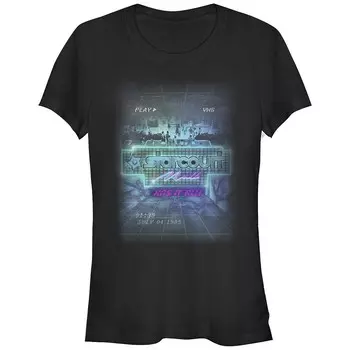 Футболка с плакатом и графическим изображением для юниоров Stranger Things Mall Licensed Character, черный