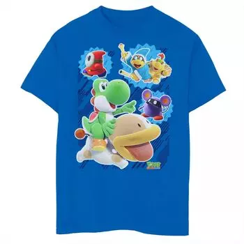 Футболка с плакатом и графическим изображением группы Nintendo Yoshi's Crafted World для мальчиков 8–20 лет Licensed Character