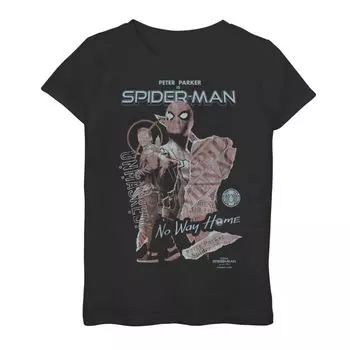 Футболка с плакатом и графическим изображением Marvel Spider-Man No Way Home для девочек 7–16 лет без маски Marvel