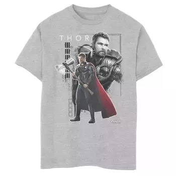 Футболка с плакатом и графическим изображением Marvel Thor Reflections для мальчиков 8–20 лет Marvel