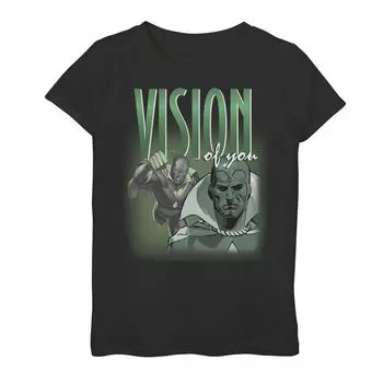 Футболка с плакатом и графическим изображением Marvel Vision для девочек 7–16 лет Marvel
