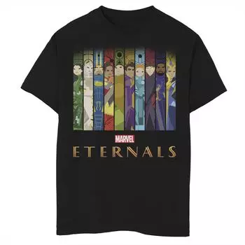 Футболка с плакатом и графическим изображением состава команды Marvel Eternals для мальчиков 8–20 лет Licensed Character