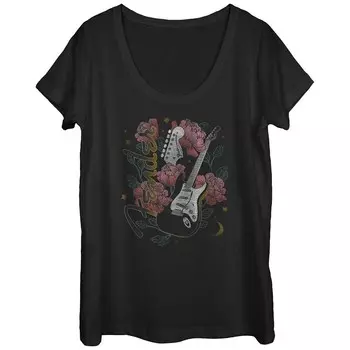 Футболка с плакатом и графическим рисунком для гитары Fender Fender для юниоров Licensed Character, черный