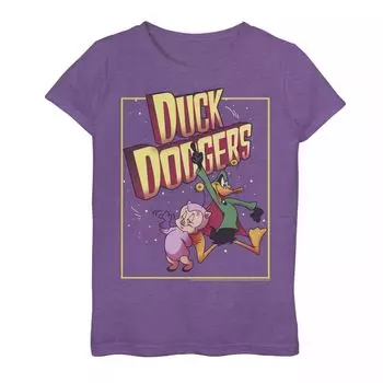 Футболка с плакатом и графическим рисунком «Looney Tunes Bugs Bunny Space Duo» для девочек 7–16 лет Licensed Character