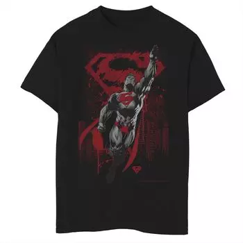 Футболка с плакатом и графикой DC Comics Superman Fly Up для мальчиков 8–20 лет Licensed Character