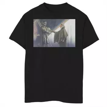 Футболка с плакатом и графикой для мальчиков 8–20 лет «Звездные войны: Мандалорец и Асока прощаются» Star Wars