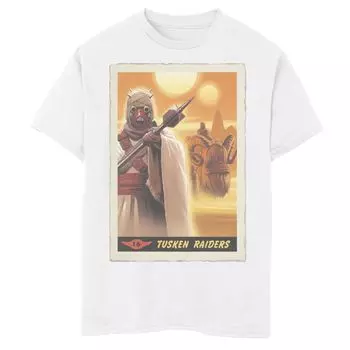 Футболка с плакатом и графикой для мальчиков 8–20 лет «Звездные войны: мандалорские тускенские рейдеры» Star Wars, белый