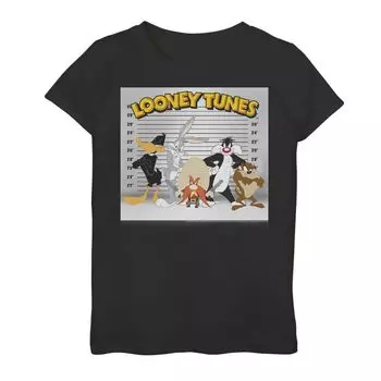 Футболка с плакатом и графикой Looney Tunes The Lineup для девочек 7–16 лет Licensed Character
