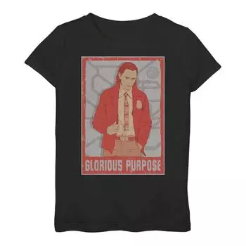 Футболка с плакатом и графикой Marvel Loki Glorious Purpose для девочек 7–16 лет Marvel