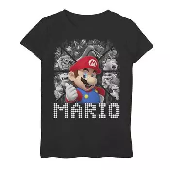 Футболка с плакатом и графикой Nintendo Mario Buddies для девочек 7–16 лет Licensed Character