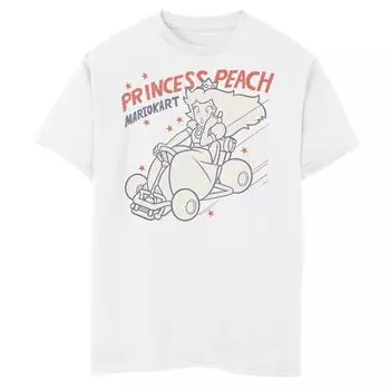 Футболка с плакатом и графикой Nintendo Peach Kart для мальчиков 8–20 лет Licensed Character