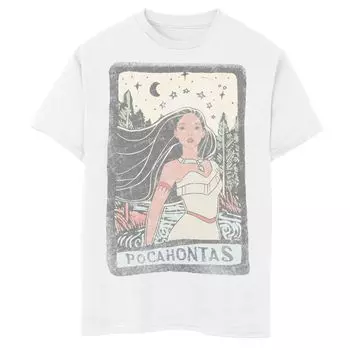 Футболка с плакатом и графикой «Покахонтас Дисней» для мальчиков 8–20 лет с жестокой красочной позой Disney