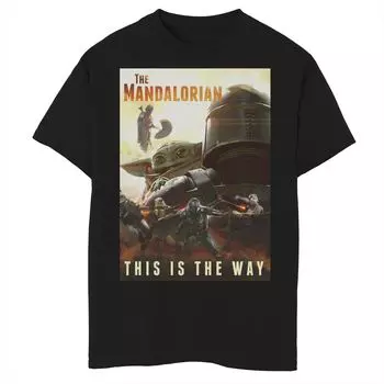 Футболка с плакатом и графикой Star Wars The Way для мальчиков 8–20 лет Star Wars, черный