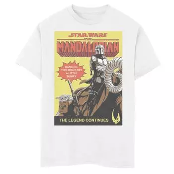Футболка с плакатом и рисунком «Звездные войны: Мандалорец» для мальчиков 8–20 лет Star Wars, белый