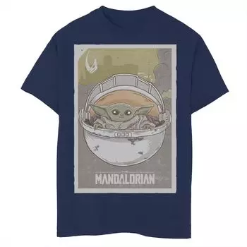 Футболка с плакатом и рисунком «Звездные войны, Мандалорец, ребенок» для мальчиков 8–20 лет Star Wars, синий