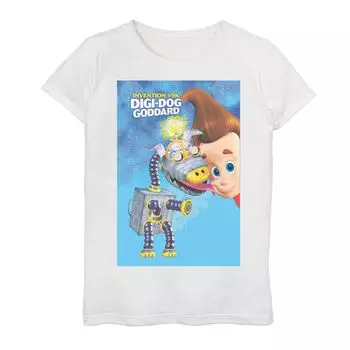 Футболка с плакатом Jimmy Neutron Goddard для девочек 7–16 лет Licensed Character