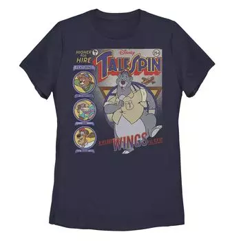 Футболка с плакатом Junior's Disney TaleSpin «Если у него есть крылья, я полечу на нем» Licensed Character, темно-синий