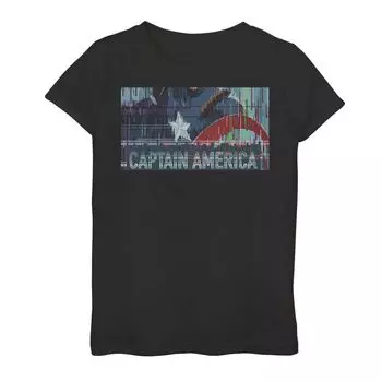 Футболка с плакатом «Капитан Америка» для девочек 7–16 лет Marvel