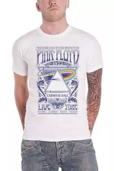 Футболка с плакатом Карнеги-холла Live Pink Floyd, белый