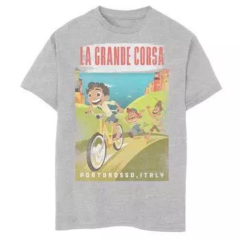 Футболка с плакатом Luca La Grande Corsa для мальчиков 8–20 лет Disney/Pixar Licensed Character
