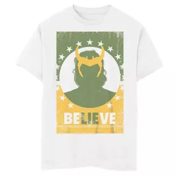Футболка с плакатом Marvel Loki BeLIEve для мальчиков 8–20 лет Licensed Character