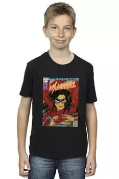 Футболка с плакатом «Мисс комиксы» Marvel, черный